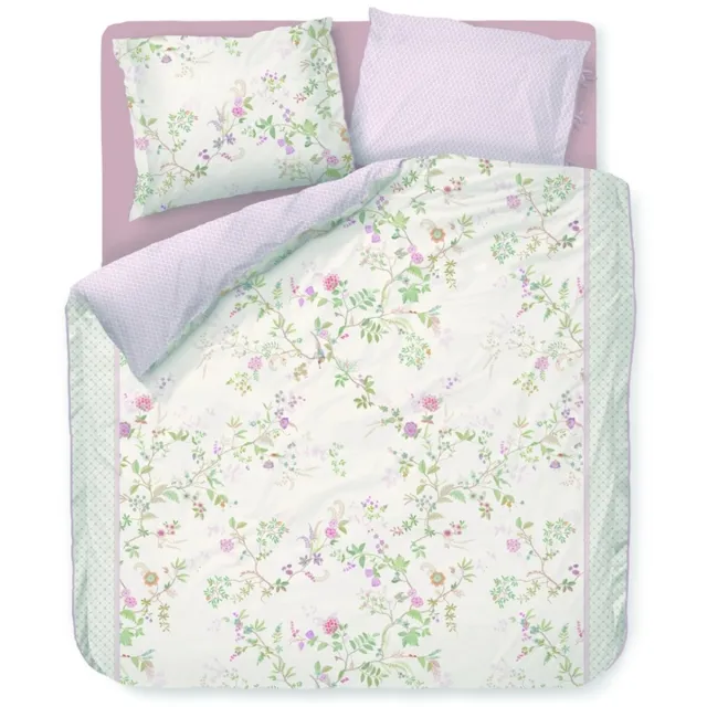 Pip Studio Bustani dekbedovertrek - Eenpersoons - 140 x 200/220 cm - Wit