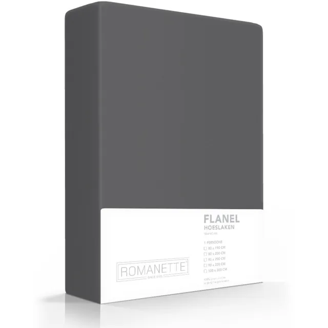 Romanette Luxe Hoeslaken Verwarmend Flanel - Antraciet