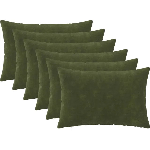 vidaXL Kussensloop 6 st HEERLEN Groen 40 x 60 cm Microfiber Fleece