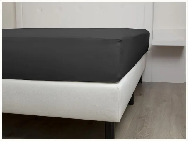 Heckettlane Refined Hoeslaken Uni Satin - 80x200 +30 cm - Antracite Grijs