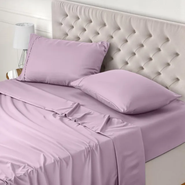 Ibenzoa 4-delige Luxe Bedlaken Set van Zachte Microvezel voor Optimaal Slaapcomfort lavendel