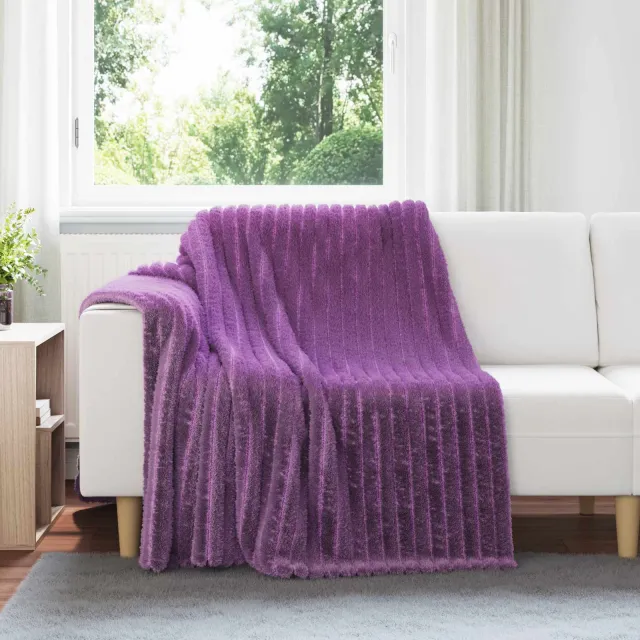 vidaXL Kleden 6 st Paars 200 x 150 cm 4,75 kg Fleece, foto 2