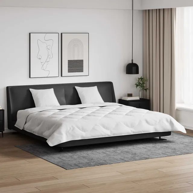 vidaXL Winter Dekbed met kussen 3 st Wit Microvezel