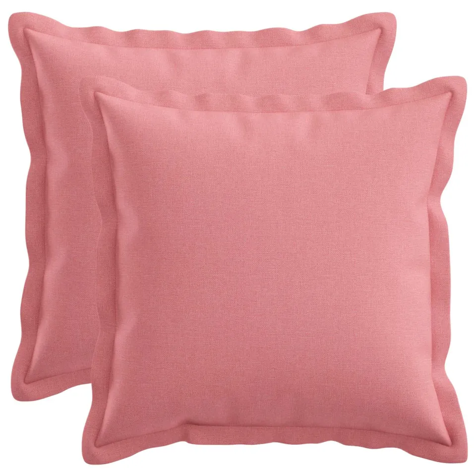 vidaXL Kussensloop 2 st HOUTEN Roze 35 x 35 cm Faux Linnen, foto 3