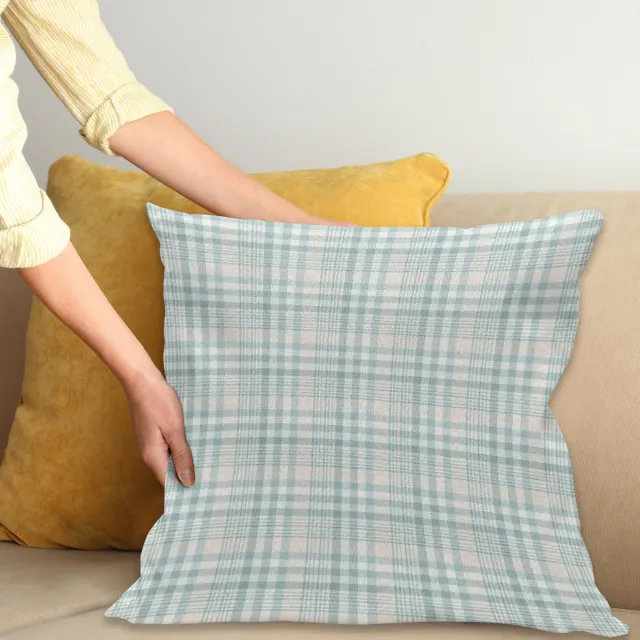 ABAKUHAUS kussenhoes – Kadet blauw-beige – 50x50 cm – dubbelzijdig Kadett Blau Beige