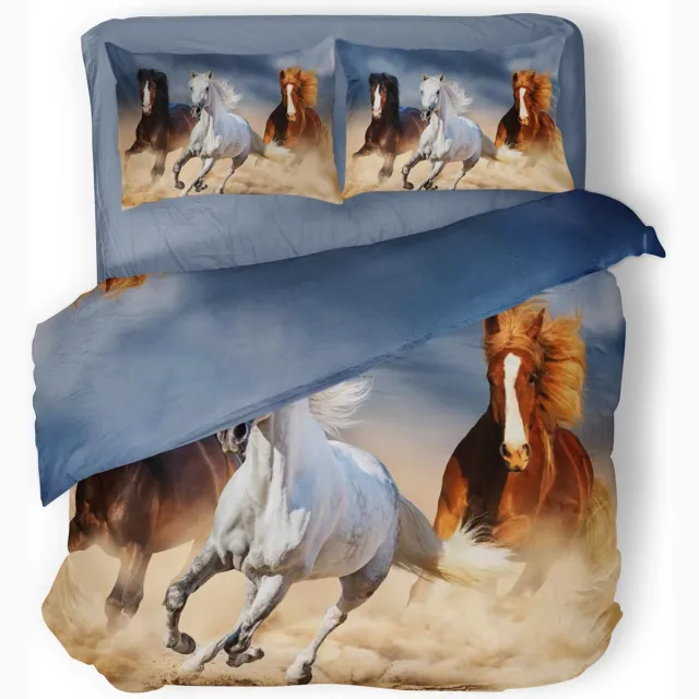 Eleganzzz Dekbedovertrek Wild Horses - Multi - Dekbedovertrek 240x200/220cm - Micropercal - Lits Jumeaux - Dekbedovertrekken - Paarden Dekbedovertrek - Dieren Dekbedovertrek