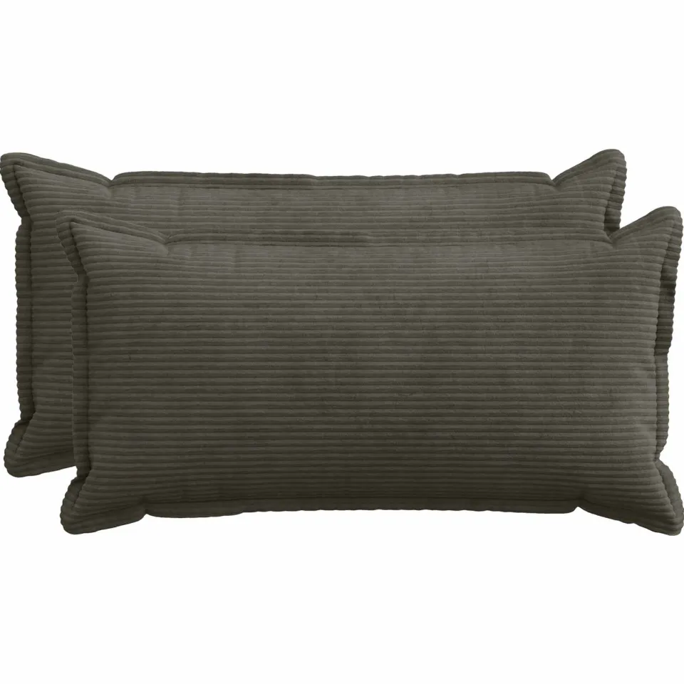 vidaXL Kussensloop 2 st HOUTEN Antraciet 40 x 70 cm corduroy, foto 3