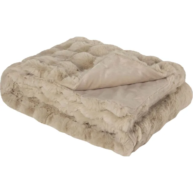 Heat Holders Faux Bont Deken Extra Zacht Knus Thermisch Grote Deken 180x200cm Beige