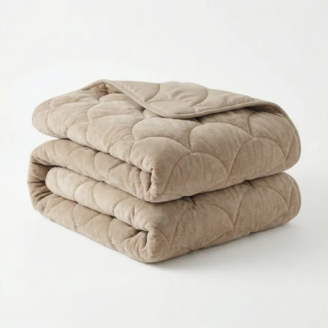 Zydante Dekbed Zonder Overtrek Velvet Chenille - Wasbaar Dekbed - Hoesloos Dekbed - Zachte Fluweel Look - Taupe / 200x140