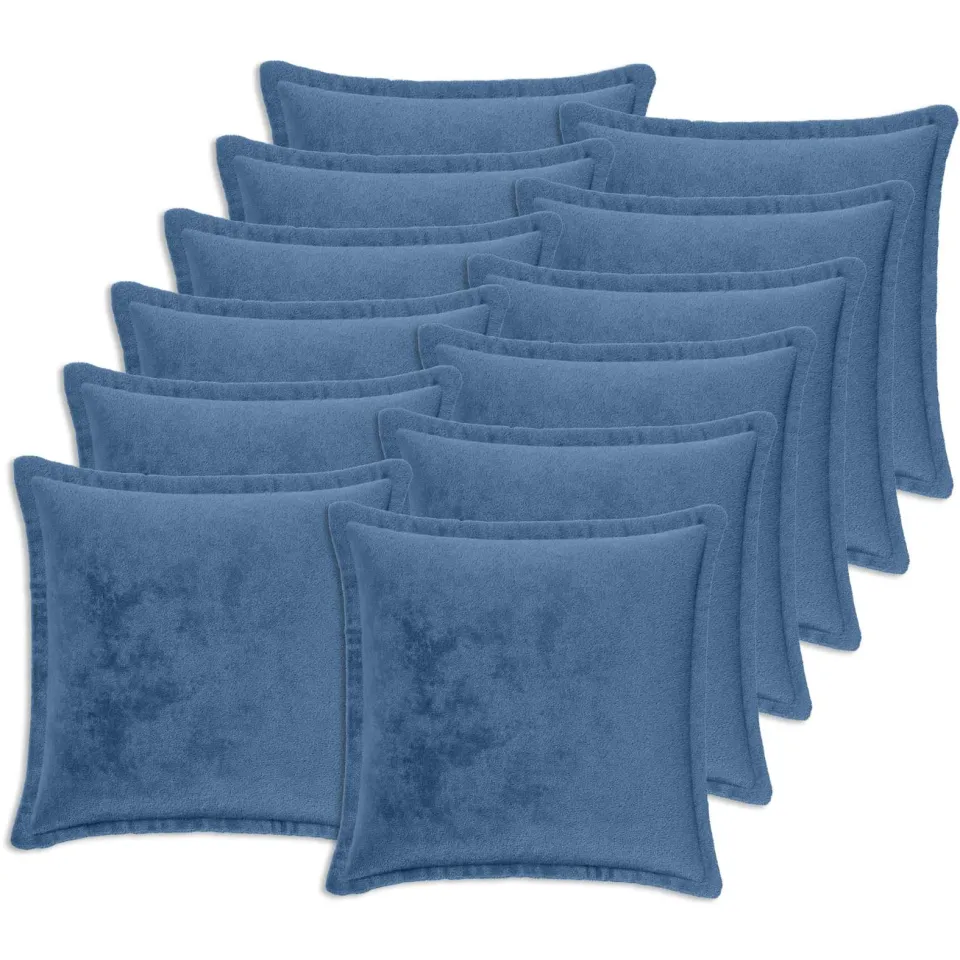 vidaXL Kussensloop 12 st HOUTEN Lichtblauw 40 x 40 cm Flanel blauw, foto 3