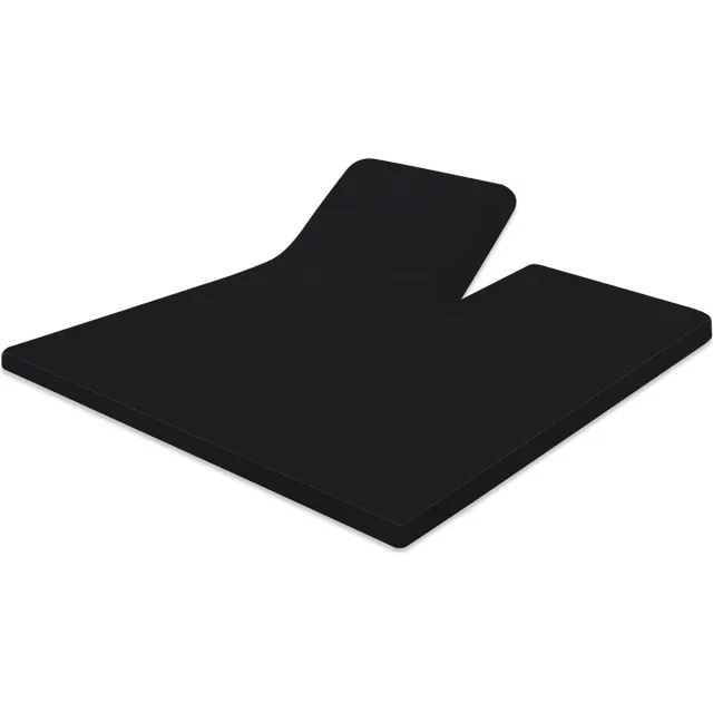 LINNICK Badstof Velours Splittopper Hoeslaken - Hoeslaken 160x200cm - black Zwart