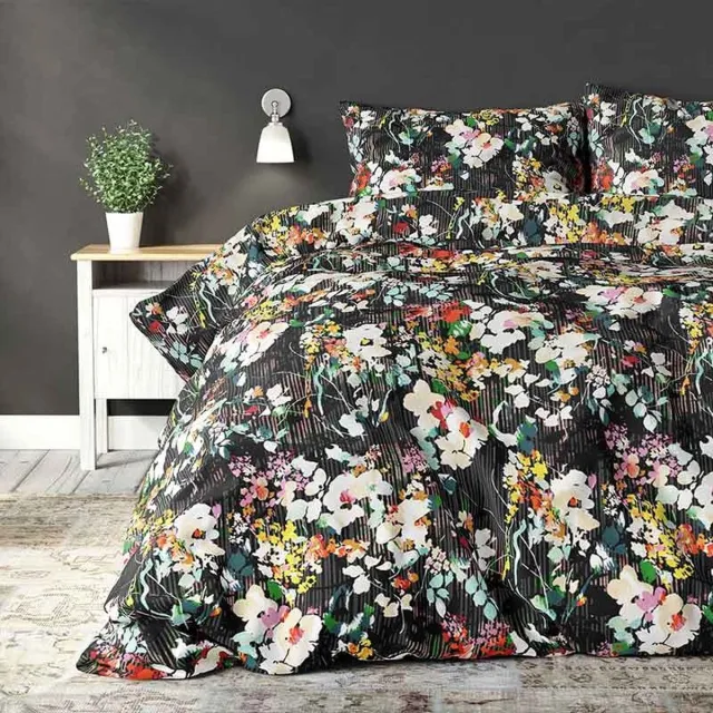 Sleeptime Jolisa2 1-persoons dekbedovertrekset 140x220cm zwart