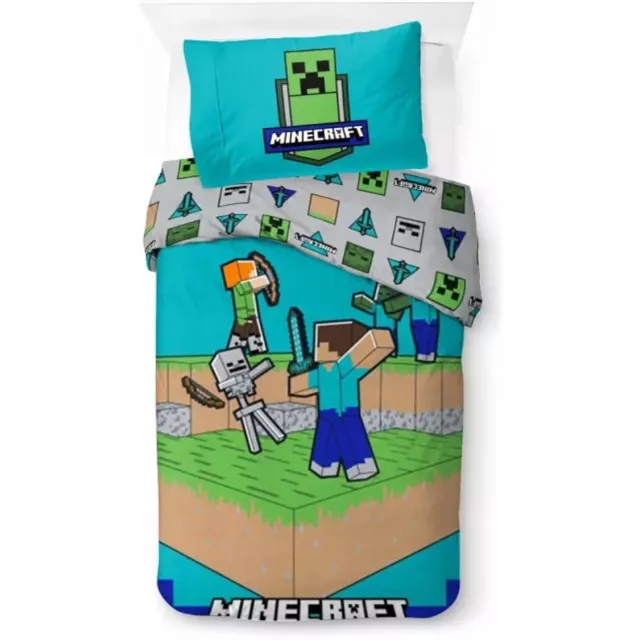 Minecraft Dekbedovertrek the fight is on - 140 x 200 cm - katoen Multicolor