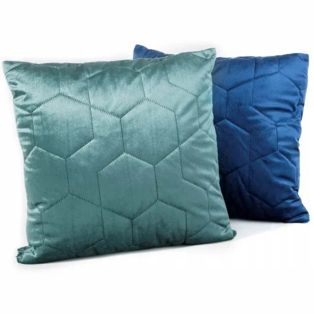 Eurofirany Turkoois fluwelen kussenhoes 45x45cm - stijlvolle huisdecoratie Turquoise