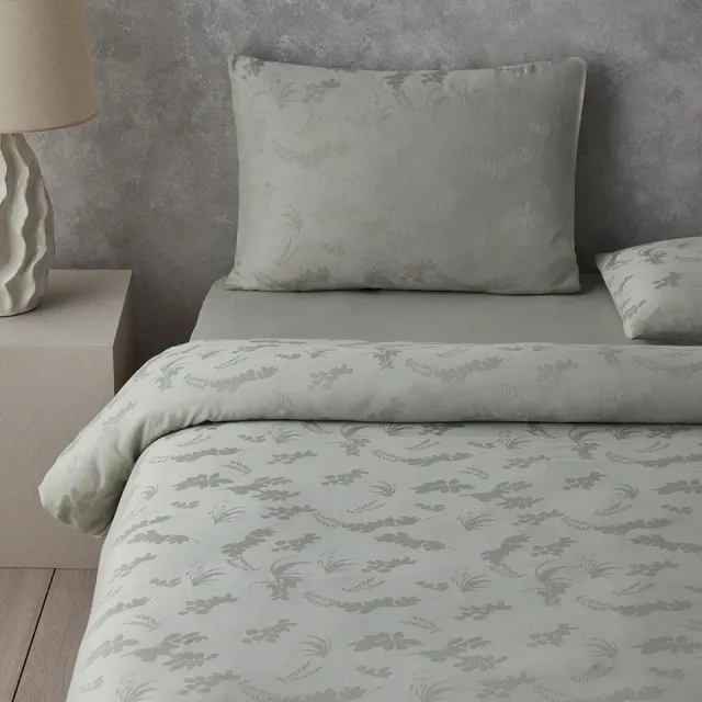 English Home Glare Dekbedovertrekset - Katoen/Viscose - Incl. hoeslaken en 1 kussensloop -160 x 220 cm - Groen-Turquoise