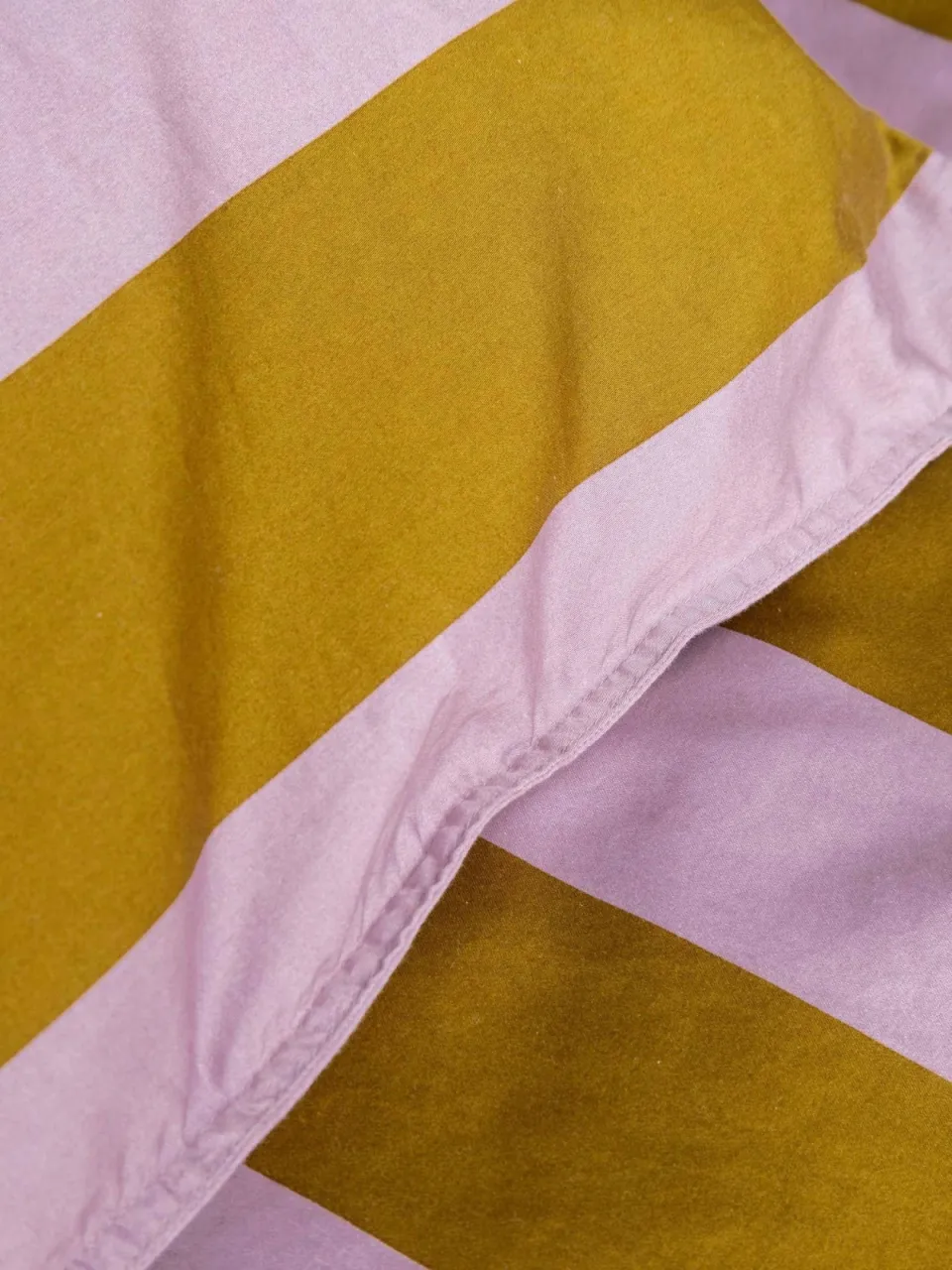 Essenza Minte Stripe katoen satijnen dekbedovertrek paars olijf Pale purple - Olive