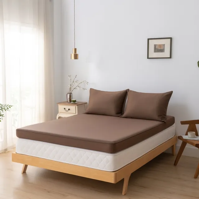 Boomba Bamboo Bamboe hoeslaken Coffee Brown donkerbruin 160x220/210 cm – Topdekmatras hoeslaken, zacht, ademend & hypoallergeen | Boomba Bamboo®