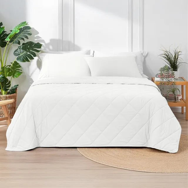 Sleep comfy Cooler Series - Katoen Zomer Dekbed | 140x220 cm - Anti Allergie, Katoen en Fris - Eenpersoons Dekbed- Ventilatie - Zomerdekbed Blauw - Wit