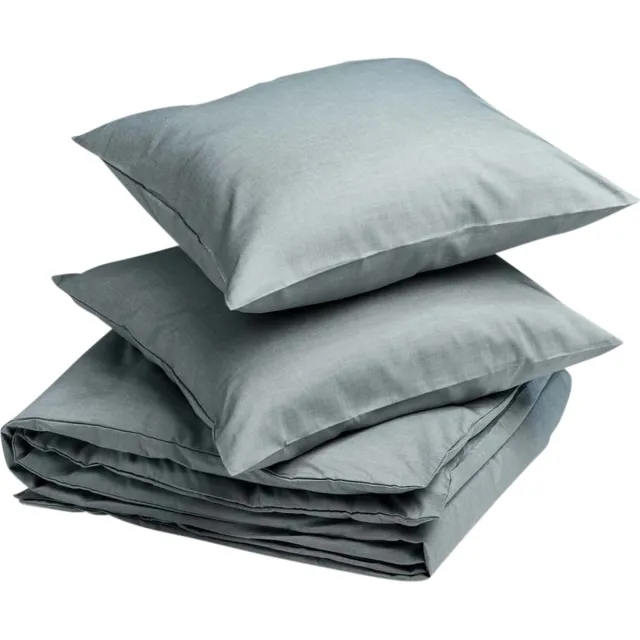 Yumeko dekbedovertrek katoen TENCEL™ groen chambray 240x220 + 2/60x70 - Biologisch & ecologisch Green Chambray