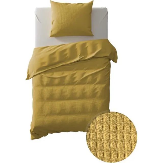 YELLOW HAVE A SUITE NIGHT Yellow Cialda Dekbedovertrek - Ochre Gold Cialda Ochre Gold