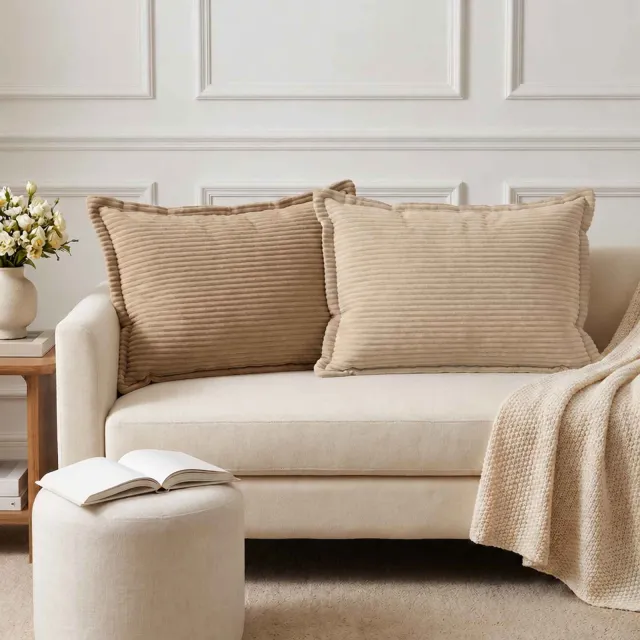 vidaXL Kussensloop 6 st HOUTEN Taupe 50 x 75 cm corduroy