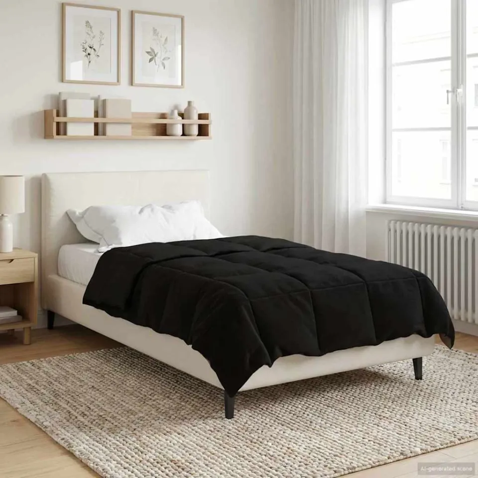 vidaXL Zomer Dekbed 155 x 200 cm Zomer Microfiber (100% polyester) zwart, foto 4