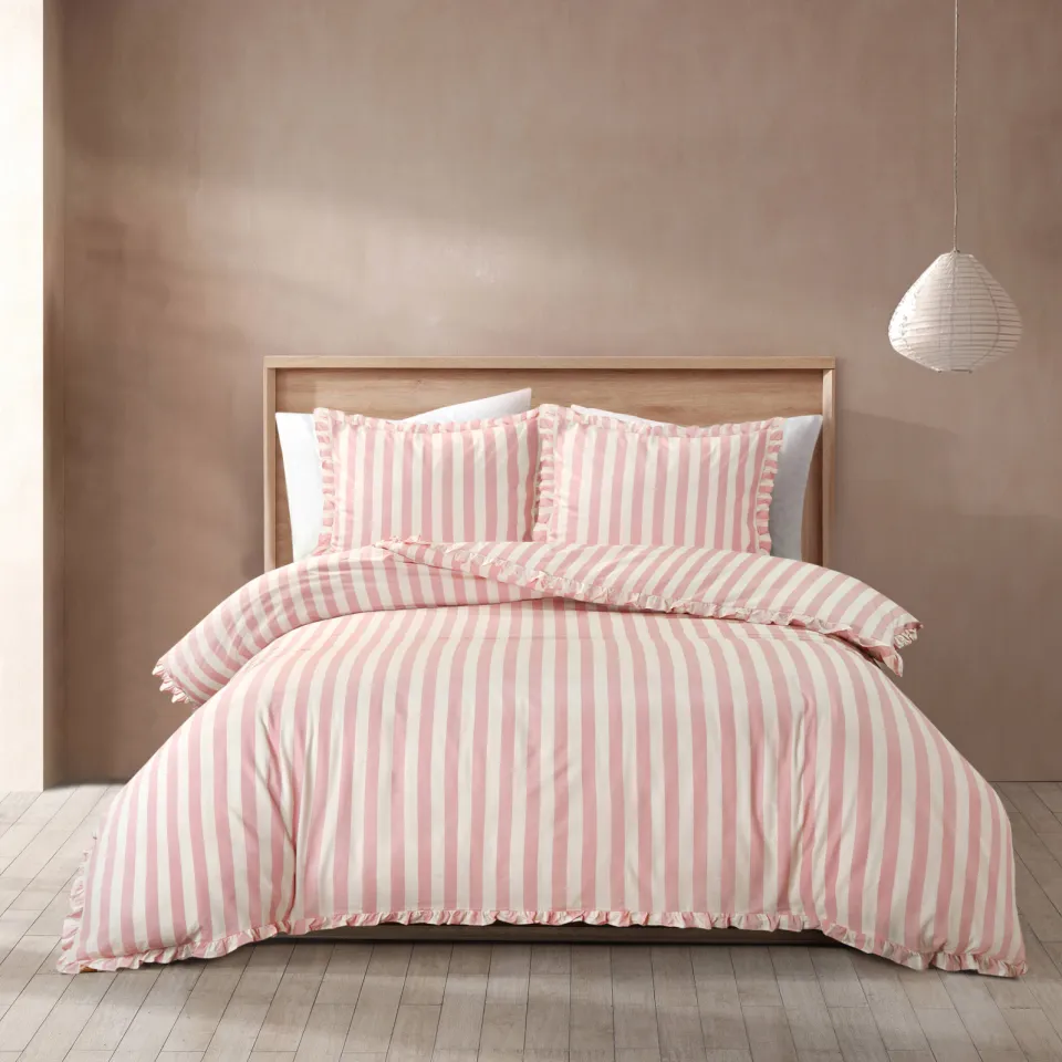 NOUS Living katoenen dekbedovertrek 2-persoons (200x220 cm) roze, foto 4