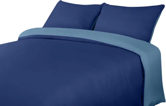 Famanu Dekbedovertrek Set - Zachte Microvezel Dekbedovertrek 200x200cm met Kussenslopen 50x75cm - Beddengoed Dekbedovertrek Set - Donkerblauw En Lichtblauw lightblauw