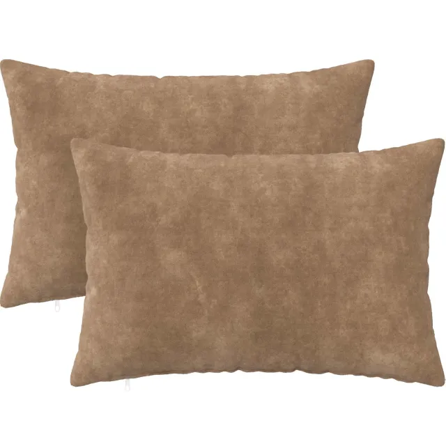 vidaXL Kussensloop 2 st HEERLEN Taupe 40 x 60 cm Microfiber Fleece