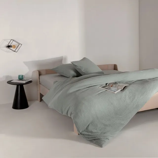 Casilin Strijkvrij Dekbedovertrek Mousseline - 260x220 - Inclusief 2 Bijhorende Kussenslopen - 2 Persoons - 100% Tetra Katoen - Groen