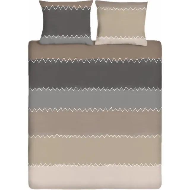 Ten Cate Dekbedovertrek - Dekbedovertrek 240 x 220 katoen - Dekbedovertrekken - Dekbedovertrek 240 x 220 - Zigzag Taupe