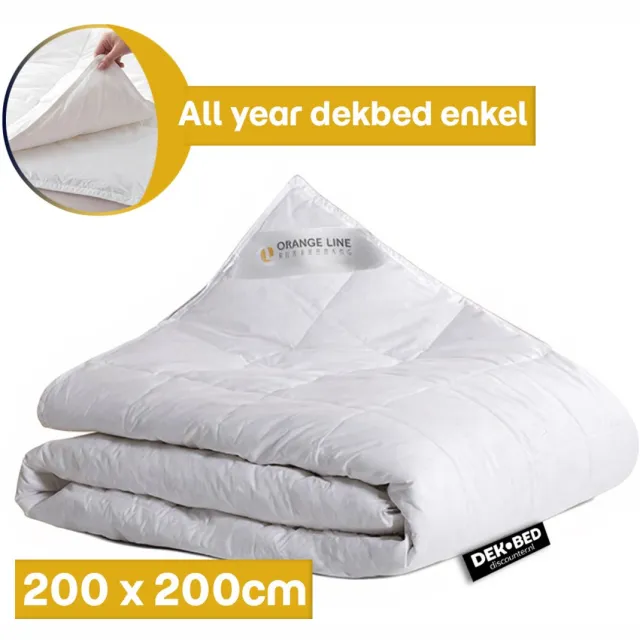 Dekbed-Discounter Orange Line Dekbed 200 x 200 cm - All season dekbed - Wasbaar op 60 graden - Anti-allergisch - Wit