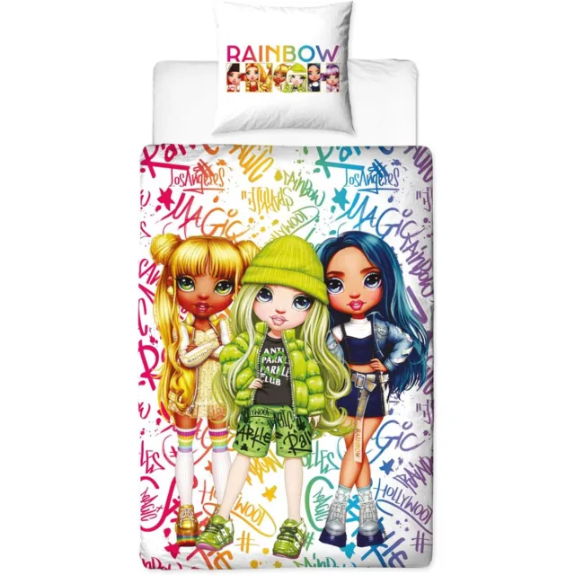 Rainbow High Dekbedovertrek - Jade, Sunny en Skyler - Eenpersoons - Dekbedovertrek 140x200 + kussensloop 63x63 cm multikleur