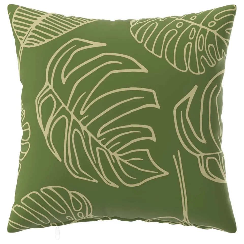 vidaXL Kussensloop 12 st HEERLEN Bladontwerp 40 x 40 cm Polyester groen, foto 3