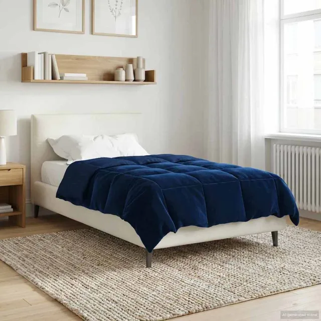 vidaXL Vol jaar dekbed 140 x 220 cm Microfiber (100% polyester) Blauw