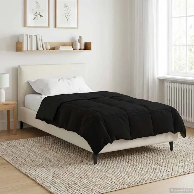 vidaXL Winter Dekbed 135 x 220 cm Winter Microfiber (100% polyester) Zwart