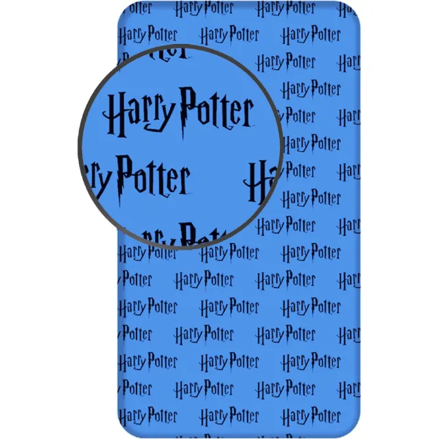 Harry Potter Hoeslaken Blauw - Eenpersoons - 90 x 200 cm - Katoen
