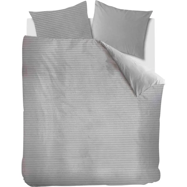 At Home by BeddingHouse Cosy Corduroy dekbedovertrek - Lits-Jumeaux - 240x200/220 - Licht grijs