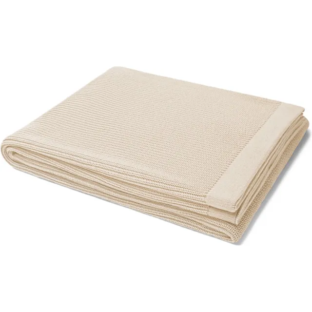 Yumeko deken katoen rib warm wit 150x210 Warm White