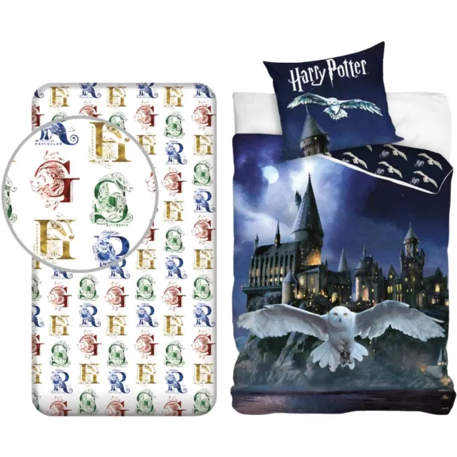 Harry Potter Dekbedset - Dekbedovertrek - Hoeslaken - Kussensloop - Rood Meerkleurig