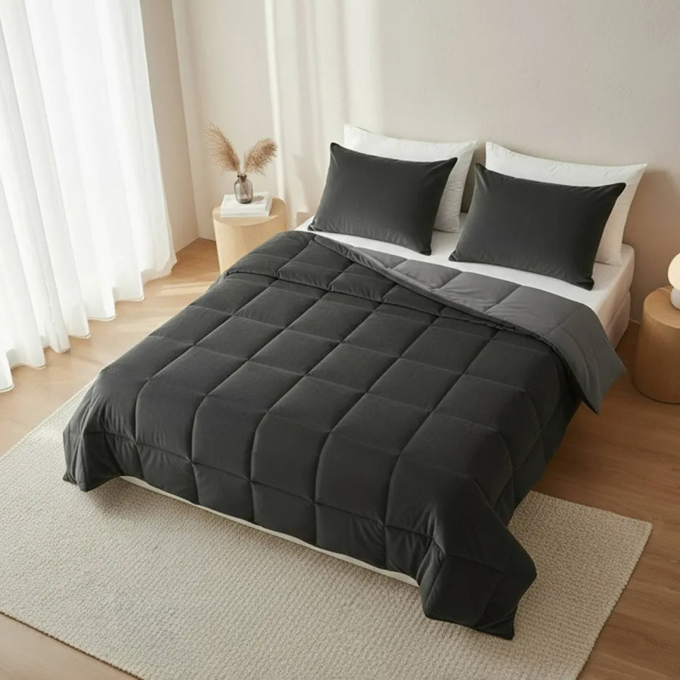 W velvet dekbed zonder overtrek - antraciet, foto 3