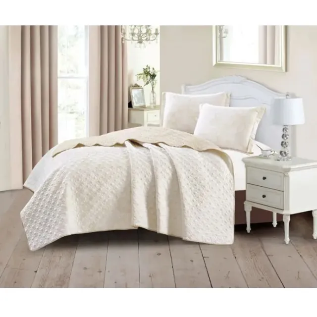 Cinar Tulin CNR005 Bedspreiset - 240 x 260 cm - Beige - Polyester