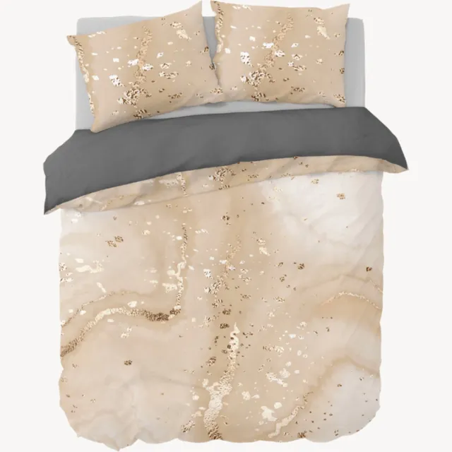 Y-not® Luxe Fluwelen Marmer Goud Dekbedovertrek met Chique hotelontwerp - Kreukvrij en Anti-allergisch - Inclusief Kussenslopen - 2 Persoons 200x200/220 - Wasbaar op 40°C - 100% Microvezel