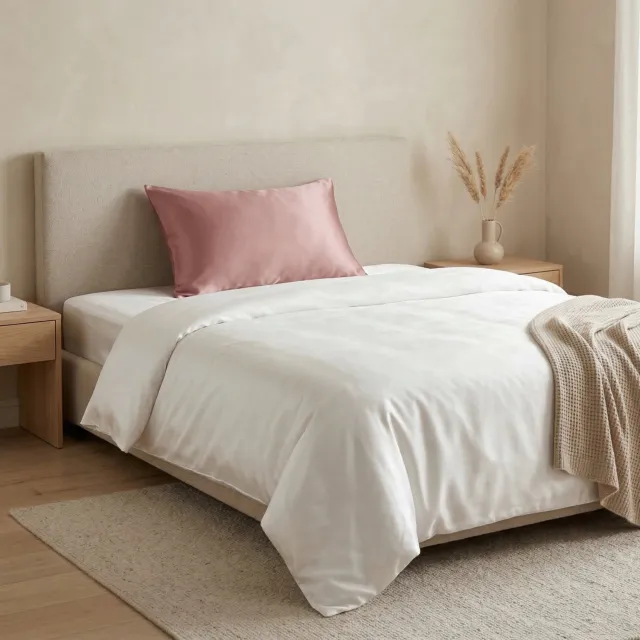 Silk Heaven Zijden kussensloop 45x65cm Blush Rose hotelsluiting - 22 Momme - 100% moerbeizijde - Silk Heaven - 45x65cm (voor o.a. traagschuim kussens 60x40cm) / Hotelsluiting Roze