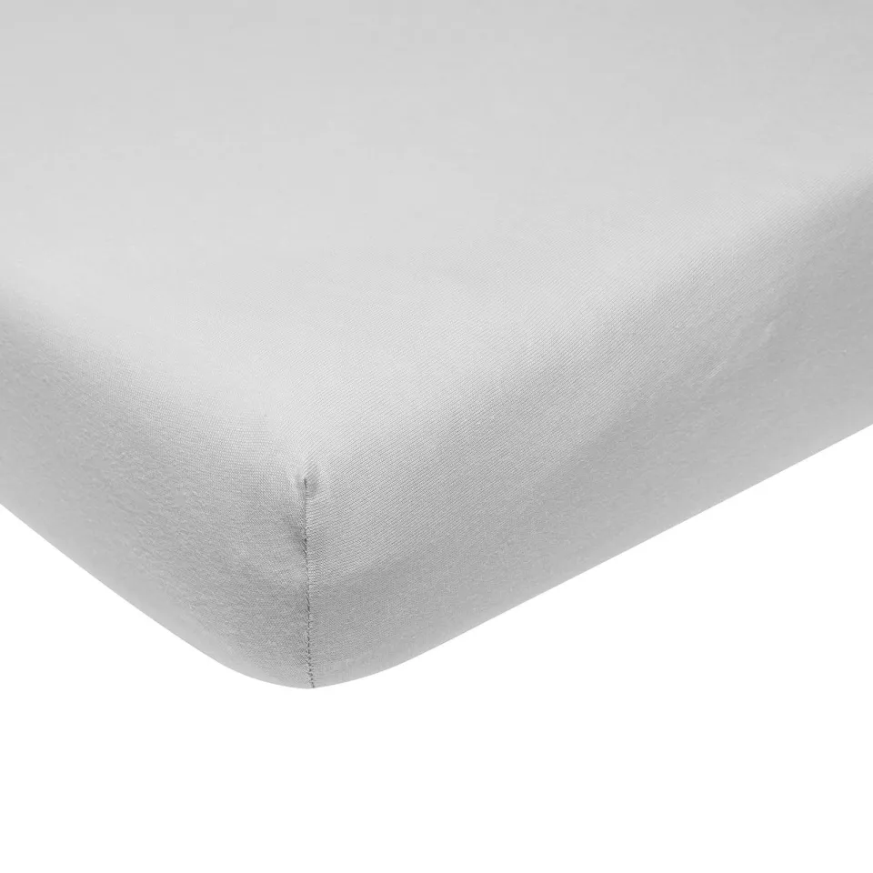Meyco katoenen jersey hoeslaken ledikant 60x120 cm lichtgrijs, foto 2
