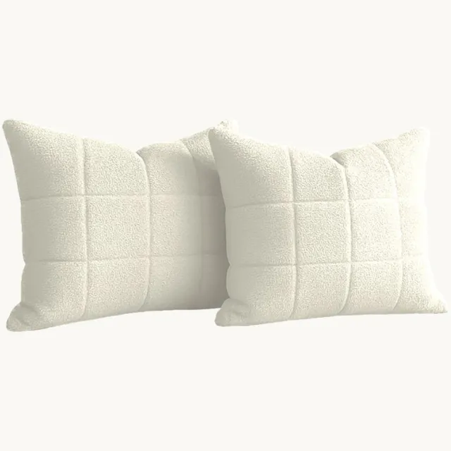 Y-not® Y-NOT Kussenslopen Set - Vol & Gevoerd Teddy Pearl White - 60x70 cm - 2-pack - Zachte Kussenhoezen voor Comfortabele Nachtrust