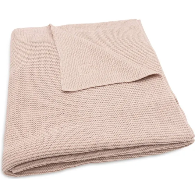 Jollein Basic Knit ledikantdeken wild rose Roze