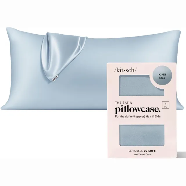 Duraxl Kussensloop - Satijn - Blauw - 48 x 91 cm