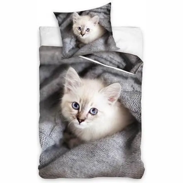 Slaaptextiel Sweet Kitty Dekbedovertrek - 140 x 200 cm Zwart