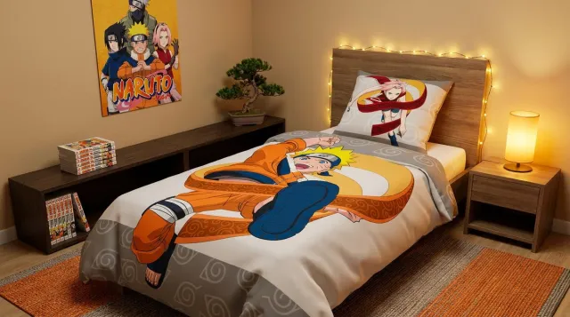 Naruto Attack dekbedovertrek Katoen Multicolor